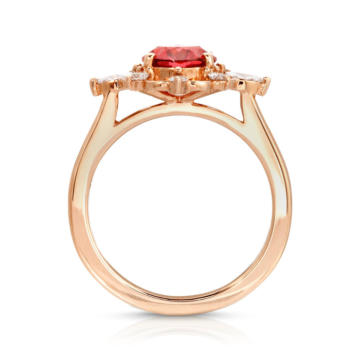 Aurora | Cultured Pink Padparadscha Sapphire Ring