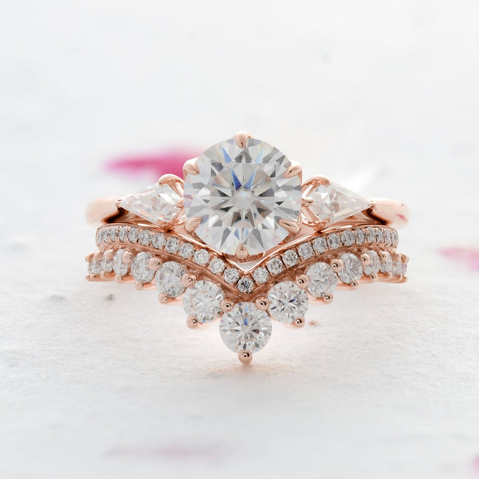 Avery | Moissanite with Kite Accents Ring | Ready to Ship