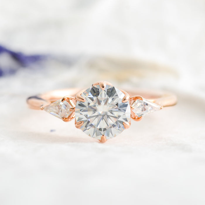 Avery | Moissanite with Kite Accents Ring | Ready to Ship