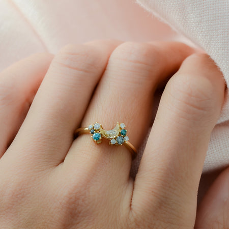moon and star cluster ring