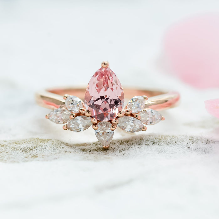 pink sapphire lotus ring