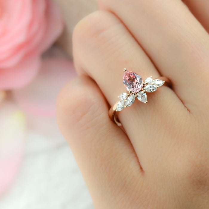Wren | Cultured Rosé Sapphire Water Lily Ring