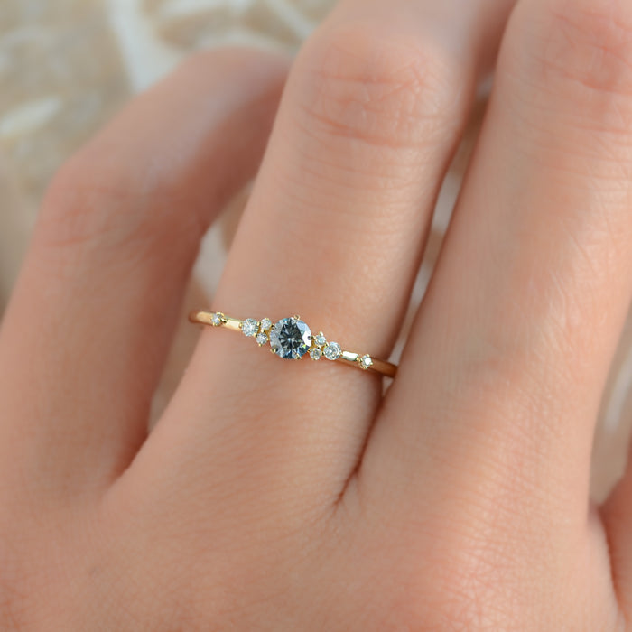 Eclipse | Dainty Moissanite Cluster Ring